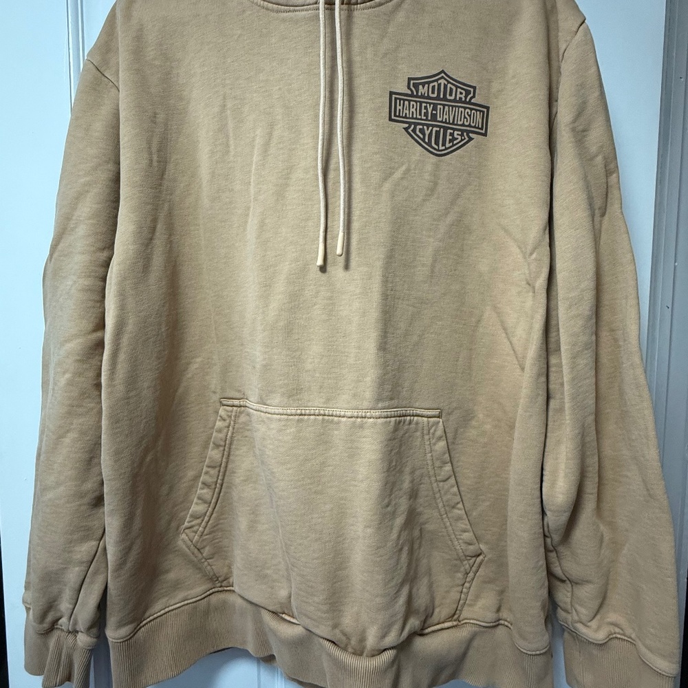 Harley Davidson hoodie tan excellent condition tan 2xl